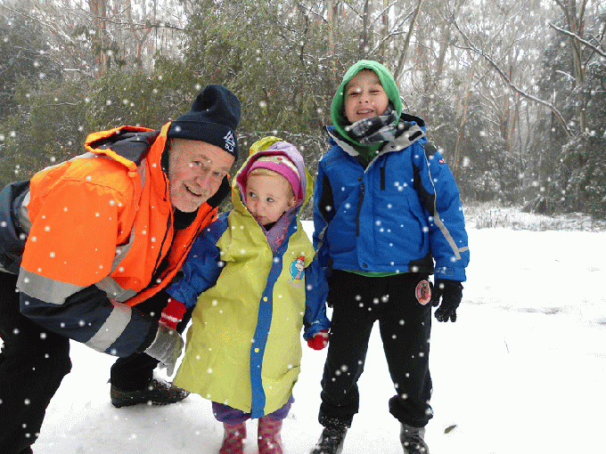 CJ N KIDS WITH SNOW